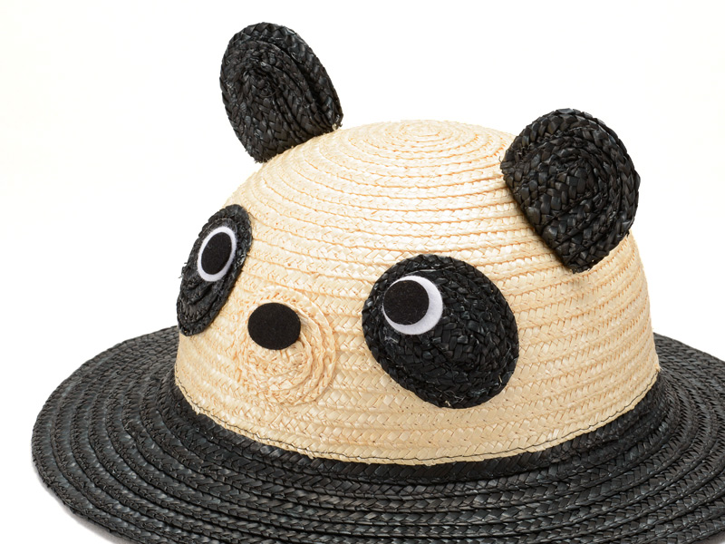 伝統の逸品 田中帽子店の 子供用動物麦わら帽子。子供用の動物をあしらった可愛い麦わら帽子<日本製>