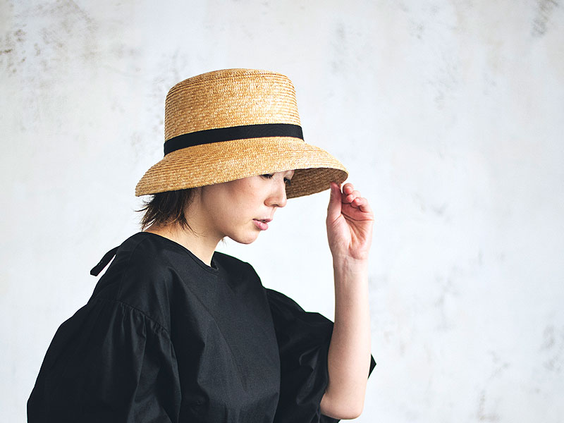 田中帽子店 casablanca カサブランカ 麦わら帽子 レディース 婦人 ストローハット かわいい UV ツバ長 日本製 h042