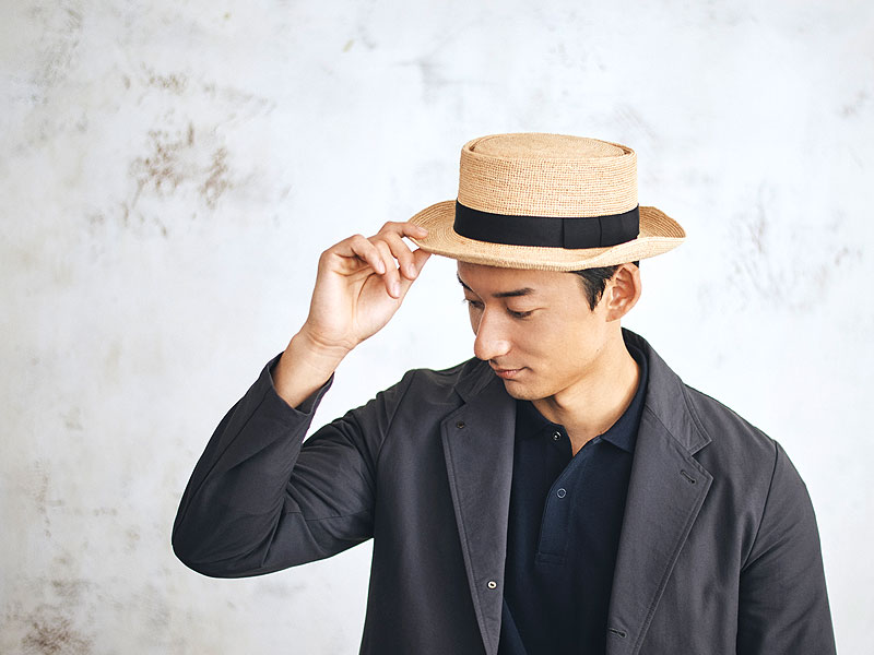 田中帽子店 Brice2 ブリス ラフィア カンカン帽 ポークパイハット メンズ 紳士 レディース 麦わら帽子 日本製 h138