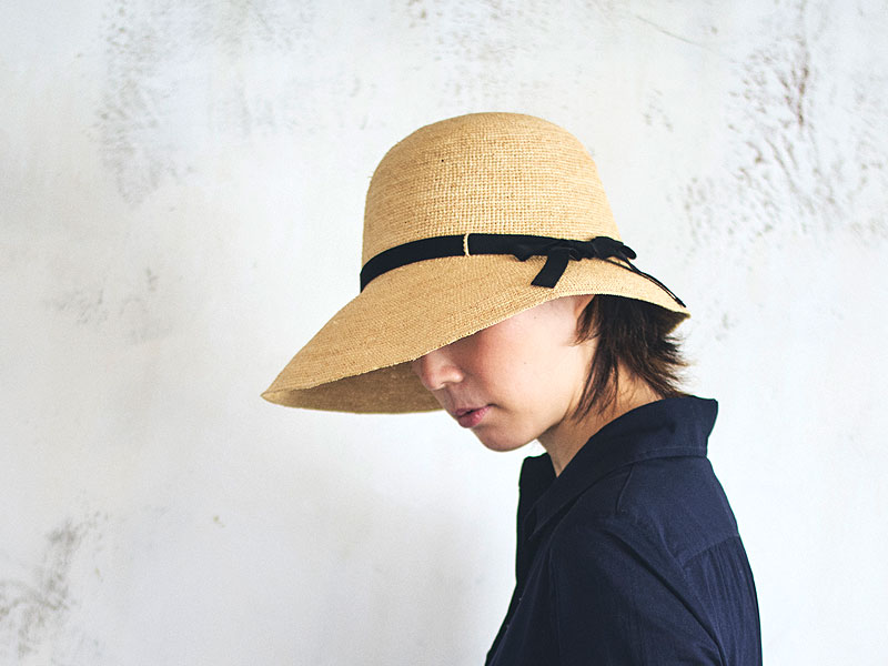 田中帽子店 uk-h055 Chloe クロエ ラフィア 女優帽 大きいサイズ 帽子 レディース つば長い クロッシェ 日本