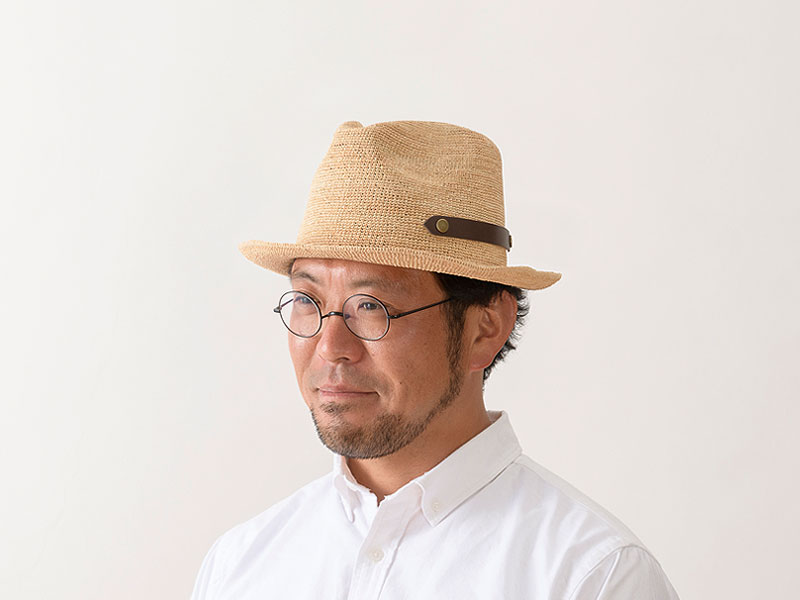 田中帽子店 uk-h057 Paulo ポーロ ラフィア 中折れ帽子（58cm／60cm）