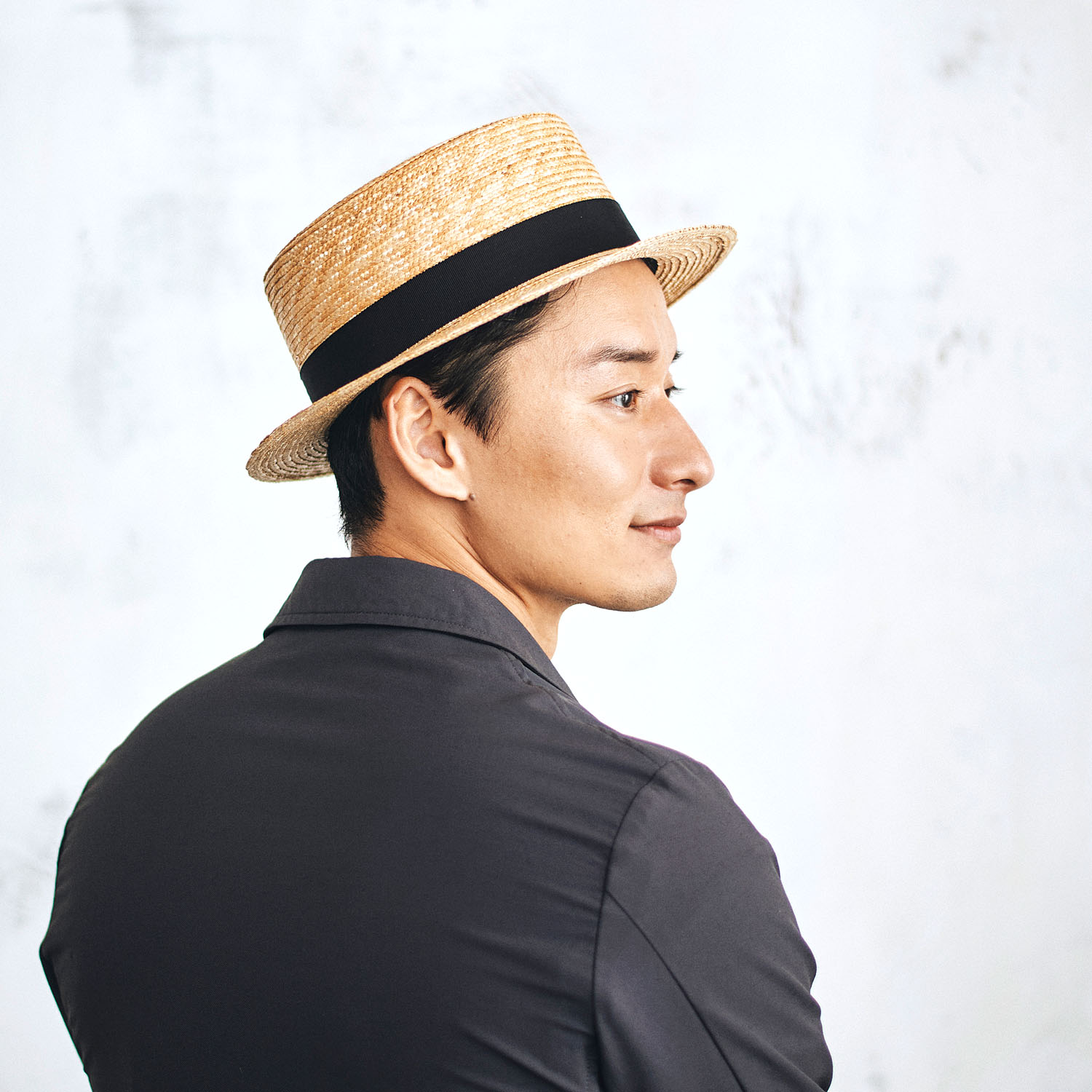 田中帽子店Marin/h（マラン・オム）紳士用カンカン帽子（グログラン