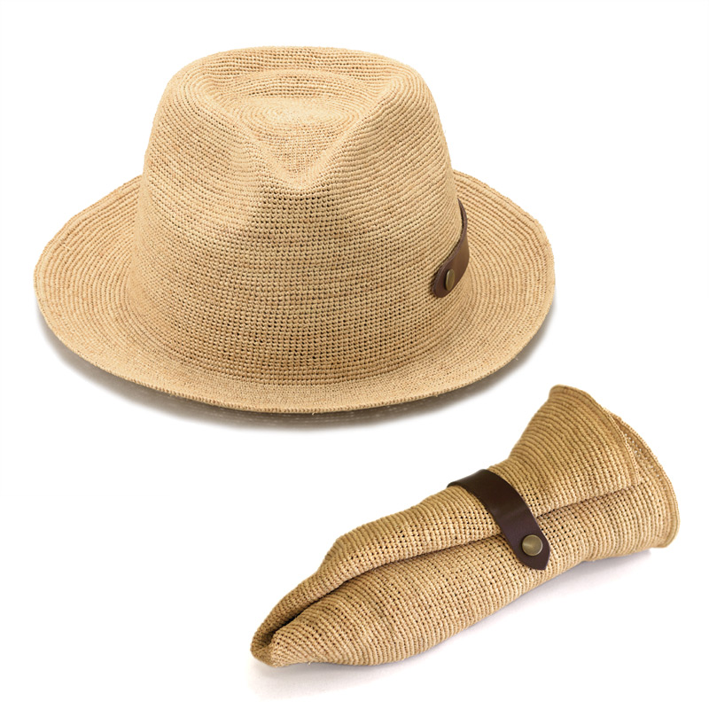 田中帽子店Paulo（ポーロ）ラフィア中折れ帽子／58cm 60cm 紳士用帽子