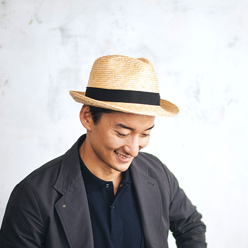 田中帽子店Dino（ディーノ）麦わら ボルサリーノ型ハット 紳士用帽子