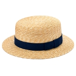 【 田中帽子店×小島屋 】武州正藍染リボン 紳士用 カンカン帽