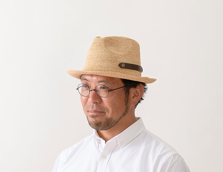 【田中帽子店】Paulo（ポーロ）ラフィア 中折れ帽子／58cm 60cm