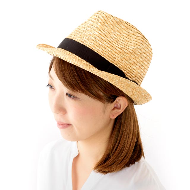 【田中帽子店】Loan （ロアン） 女性用 麦わら中折れハット 57.5cm