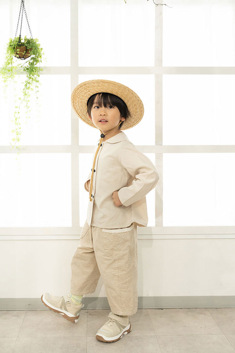 田中帽子店Roger（ロジャー）子供用・麦わら つば広丸型ハット