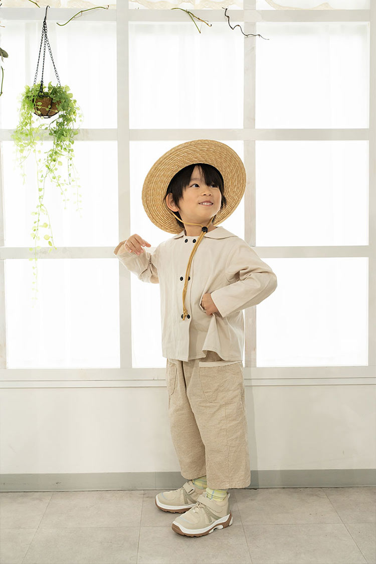 田中帽子店Roger（ロジャー）子供用・麦わら つば広丸型ハット 子供用