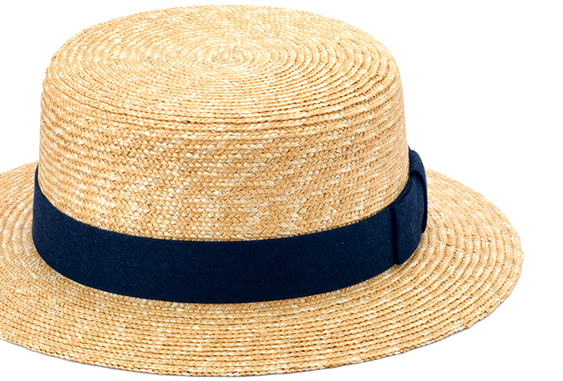 【 田中帽子店×小島屋 】武州正藍染リボン 紳士用 カンカン帽